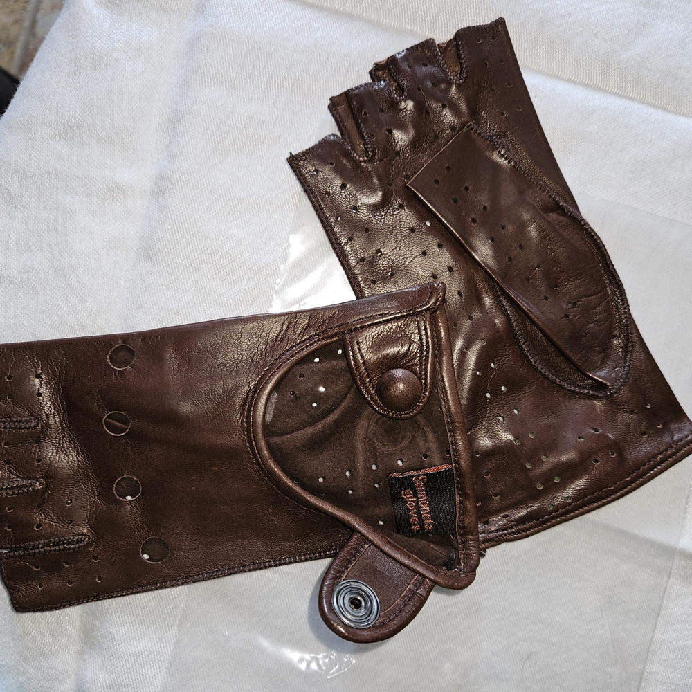 Monet Brown Fingerless Driving Gloves